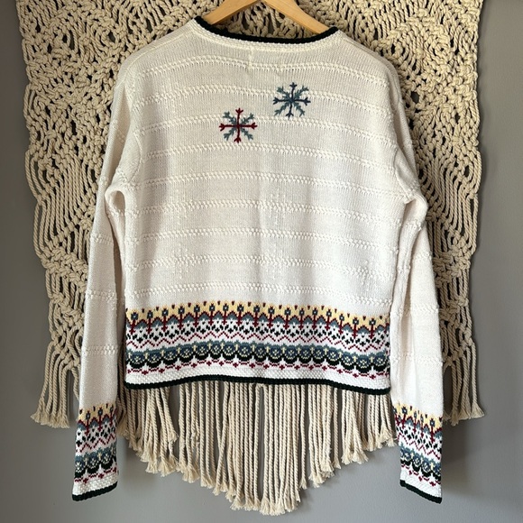 Christopher & Banks Hand Embroidered Winter Ice Skater Cardigan Sweater - Picture 4 of 5